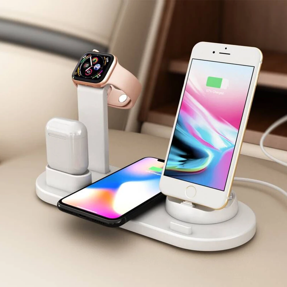 3 в 1 Беспроводное зарядное устройство Подставка для Apple iWatch AirPods Android IOS мобильные