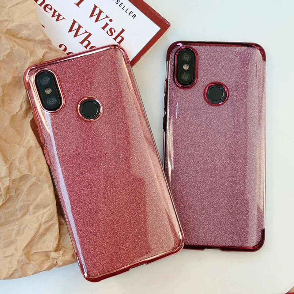 Блестящий чехол для XiaoMi A2 A1 5X 6X из ТПУ и силикона мягкий блестящий телефона s RedMi 6