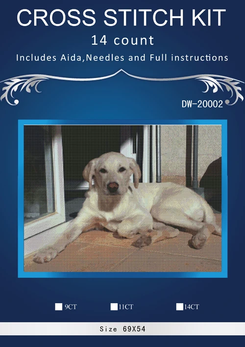

N Labrador,Counted Cross Stitch 14CT Cross Stitch Sets Wholesale cartoon Cross-stitch Kits Embroidery Needlework