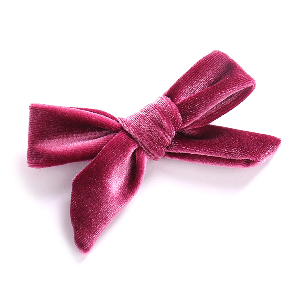 light red 1 шт. новые бархатные заколки для волос с бантами модная Шпилька-бант женские аксессуары для волос милые велюровые заколки для волос с бантиком - Цвет: light red