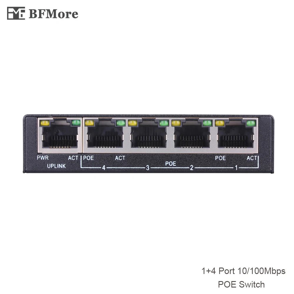 Bfmore 1 + 4 Порты и разъёмы 10/100 Мбит/с мини PoE коммутатор Мощность over Ethernet IEEE802.3af 60 Вт 48