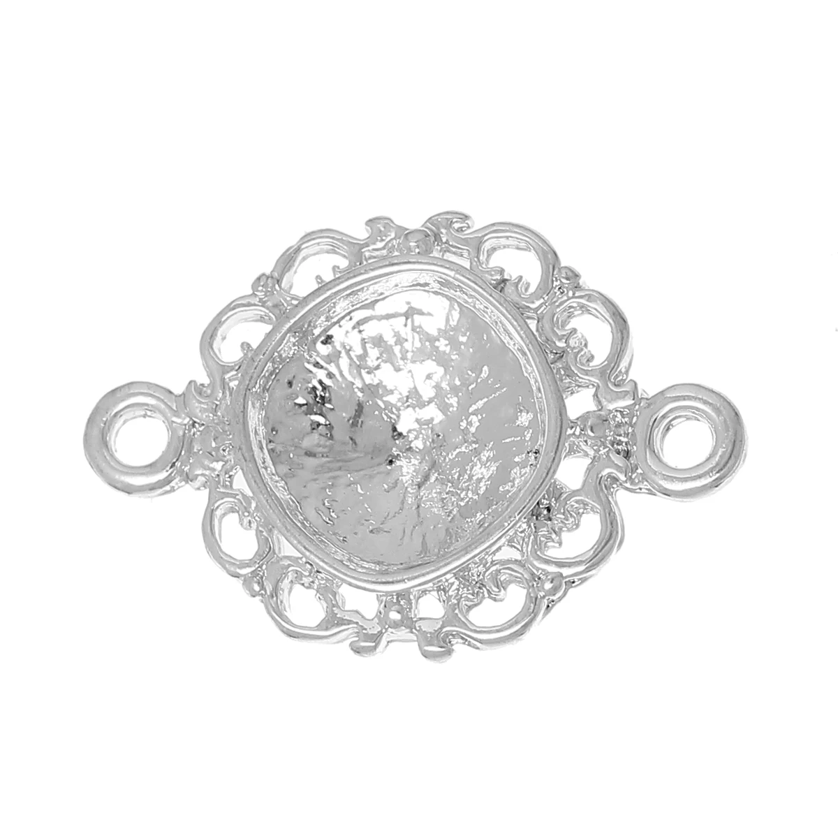 DoreenBeads разъемы из цинкового сплава круглые Серебристые цвета кабошоны (подходят