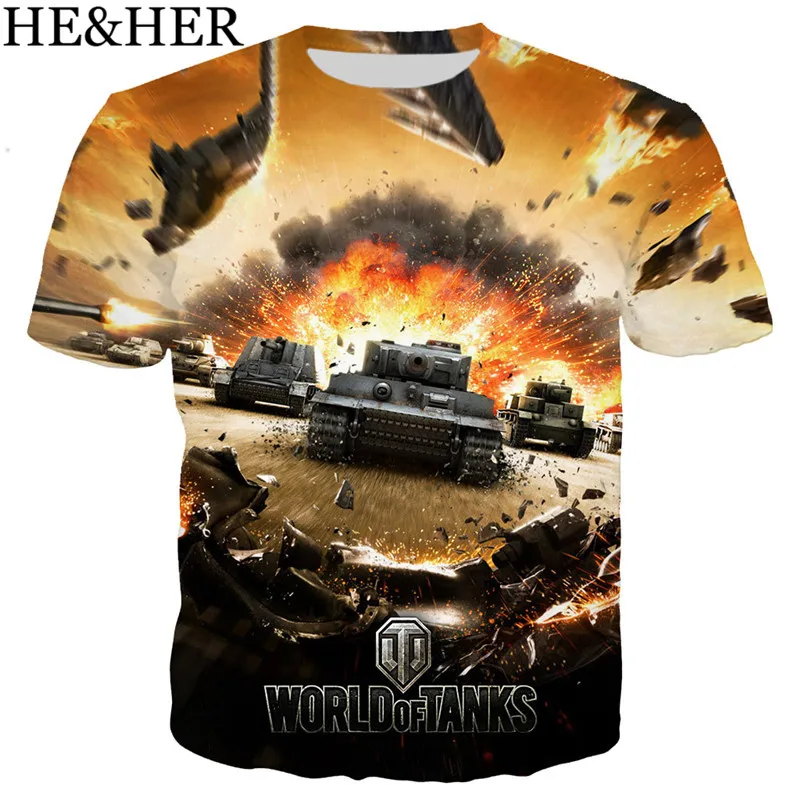 Новая летняя популярная Футболка с принтом игры World Of Tanks, Мужская/женская футболка с 3D принтом, Повседневная футболка в стиле Харадзюку, уличная одежда, Топ