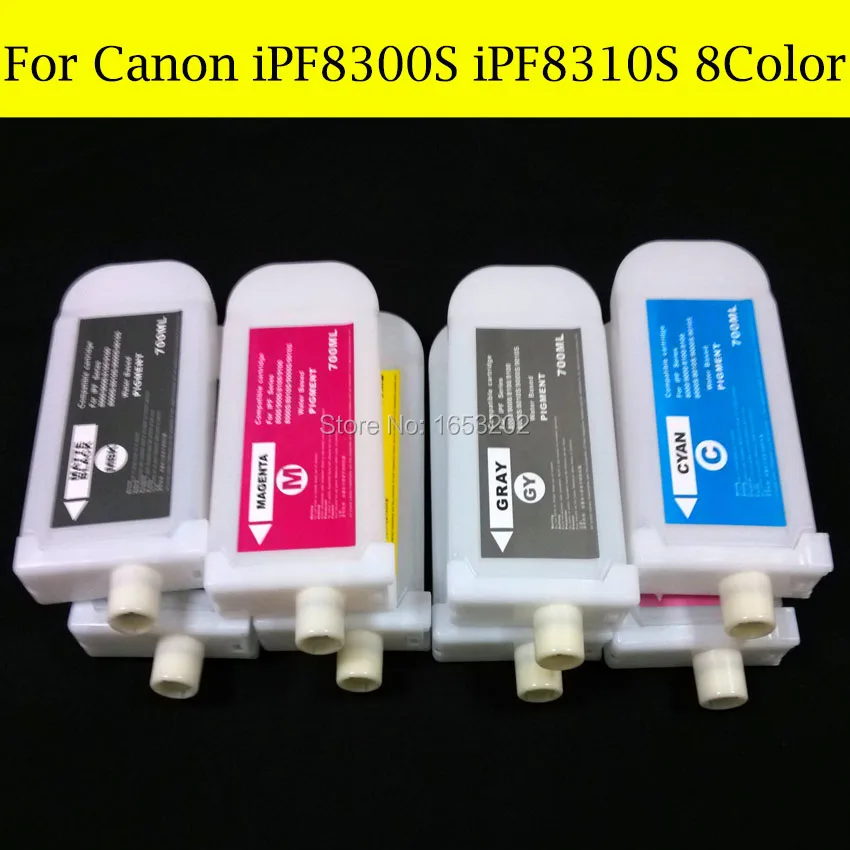 8 расцветок/комплект PFI-704 чернильный картридж для принтера Canon PFI704 iPF8300/8310 PF83