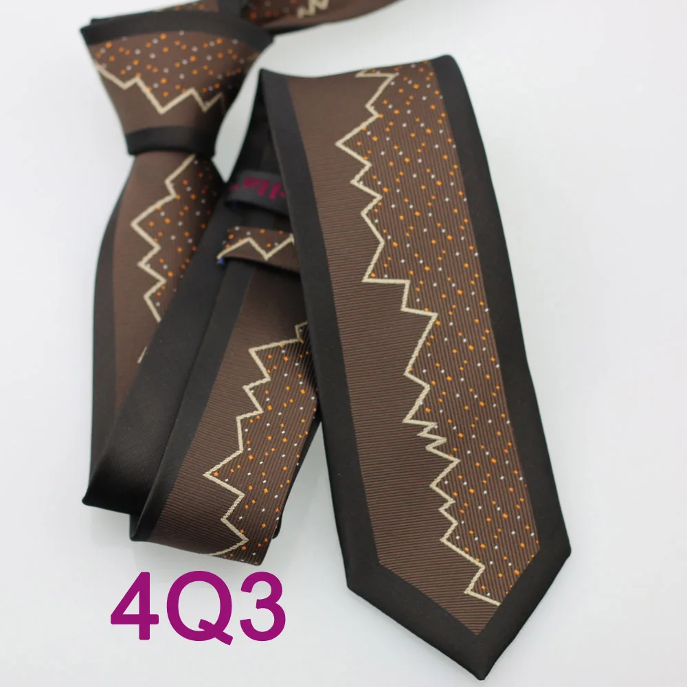 Галстуки YIBEI Coachella мужской тонкий галстук новый дизайн черный бордюр коричневый