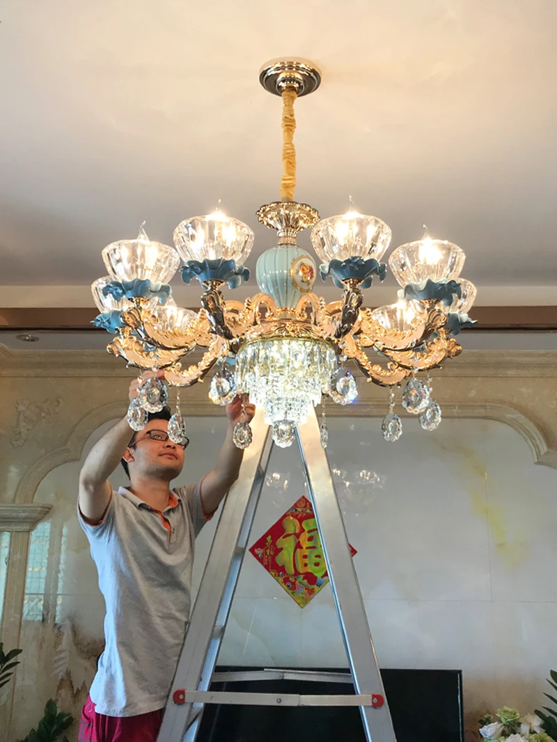 Европейский люстра светильник ing led для гостиной подвесной светильник для Холла для гостиничной комнаты вилла хрустальная люстра столовая светодиодные люстры