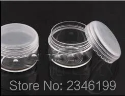 

15G 15ML Transparent Cream Jar, With White Frost Screw Cap Plastic Cosmetics Skin Care Cream Packing Jar, 100pcs/lot