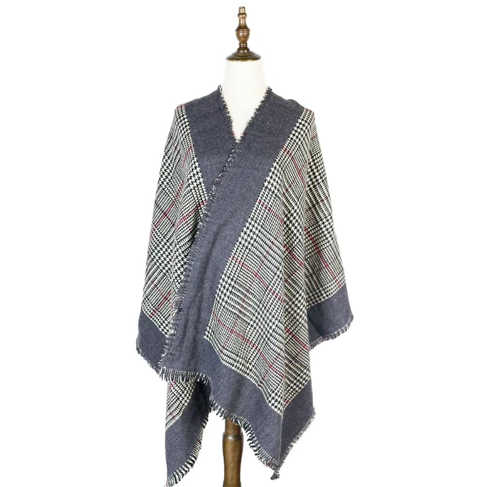 

Plaid Cashmere Scarf Thick Warm Echarpes Winter Women Shawl Capes Gifts Ladies Stoles