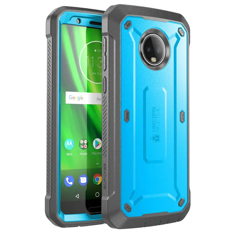 Blue Для Moto G6 чехол SUP чехол UB Pro полный корпус прочная кобура крышка со встроенной защитной пленкой для Moto G6 чехол выпуска - Цвет: Blue