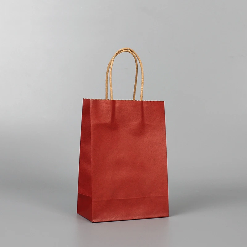 Изготовленный на заказ логотип Прочный 10 шт./лот красный крафт бумажный мешок с
