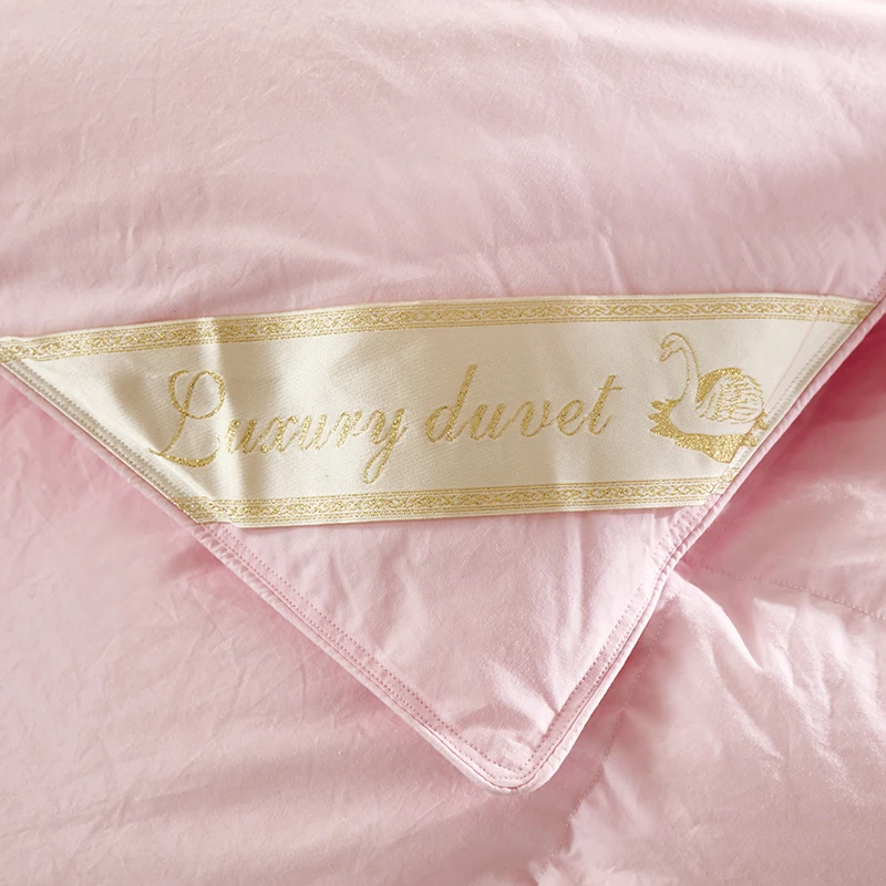 Белый/розовый/желтый гусиный пух couette зимнее одеяло двойной/полный размер одеяло 150X200 см/180x220 см/200x230 см/220x240 см/X см