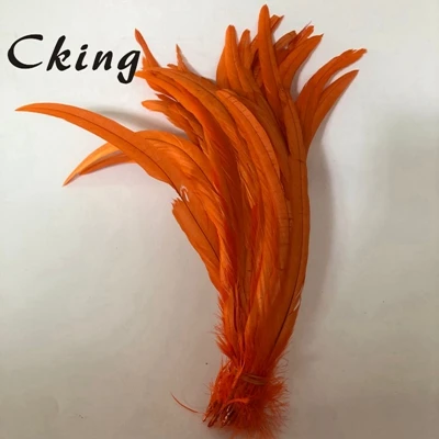 orange 100 шт/партия 30~ 35 см(12~ 14 дюймов) длина окрашенные красные хвостовые перья птиц куриные пары для ремесел ювелирные изделия Головные уборы Аксессуары - Цвет: orange