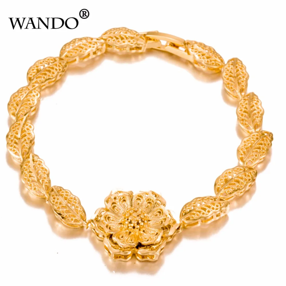 Flower18K браслет золотой Цвет с цепочкой Для женщин оптовая торговля Свадебные