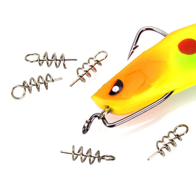 20Pcs Fishing Hook Centering Pins Fixed Latch Needle Spring Twist Crank Lock for Soft Lure Pin | Спорт и развлечения
