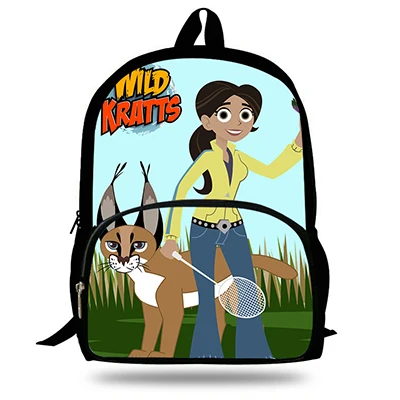 D8216 Лидер продаж Wild Kratts популярные милые 16 дюймов ранцы аниме 3D принт Рюкзаки Мультфильм дорожная сумка для обувь девочек и мальчико - Цвет: D8216