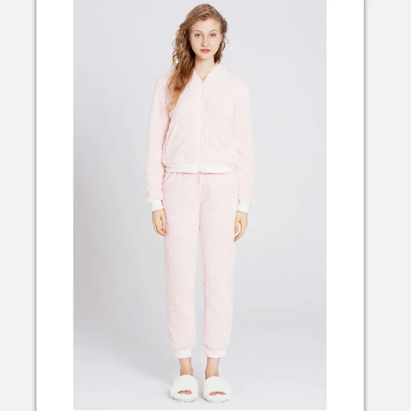 Новое поступление 2019 г. милые женские пижамные комплекты розового цвета с белыми