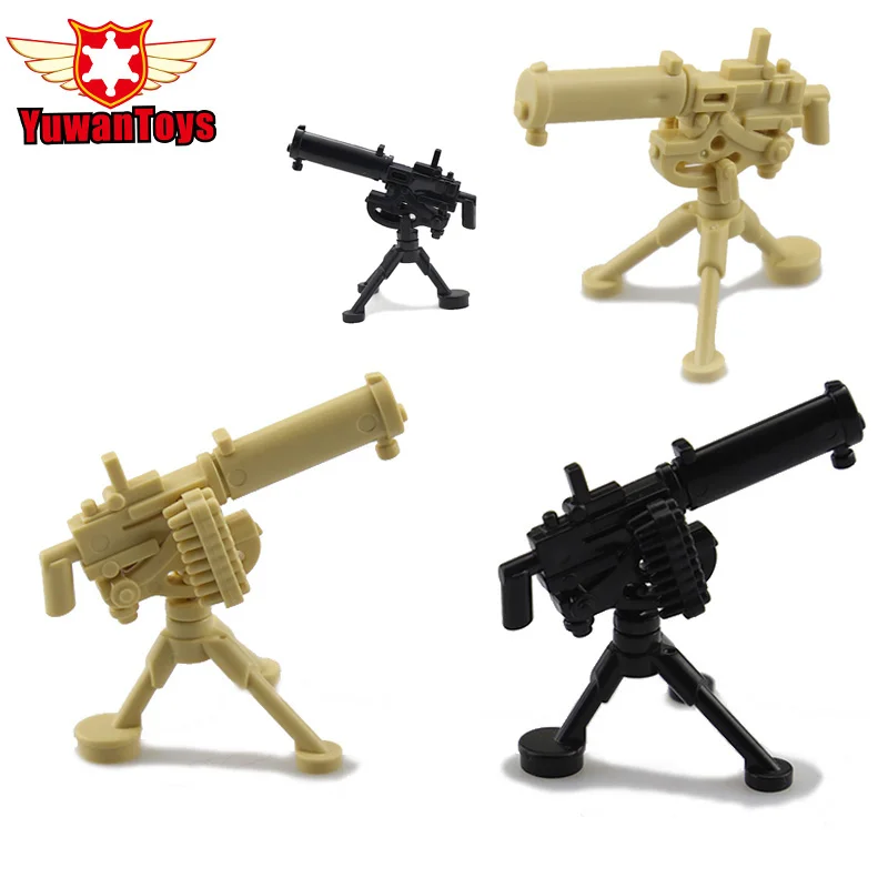5 шт./лот 4 цвета MOC пушки Gatling M2 Ступка M2HB M1919 строительные блоки тяжелые пулеметы