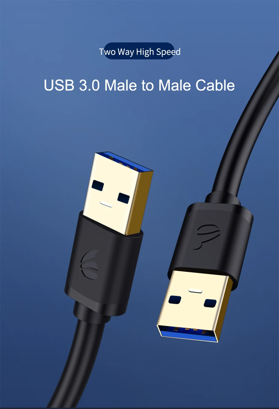 Кабель hagios USB 3,0-USB 3,0 с разъемом «Папа-папа», кабель-удлинитель USB 3,0 для камеры с жестким диском радиатора, Кабель USB3.0