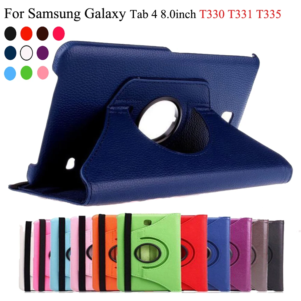 Вращающийся на 360 градусов чехол из искусственной кожи для Samsung Galaxy Tab 4 8 0 SM-T330 T331