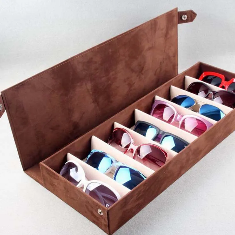 

Storage Organizer Box 8 Slot Glasses Eyeglass Sunglasses Storage Case Display Stand Holder