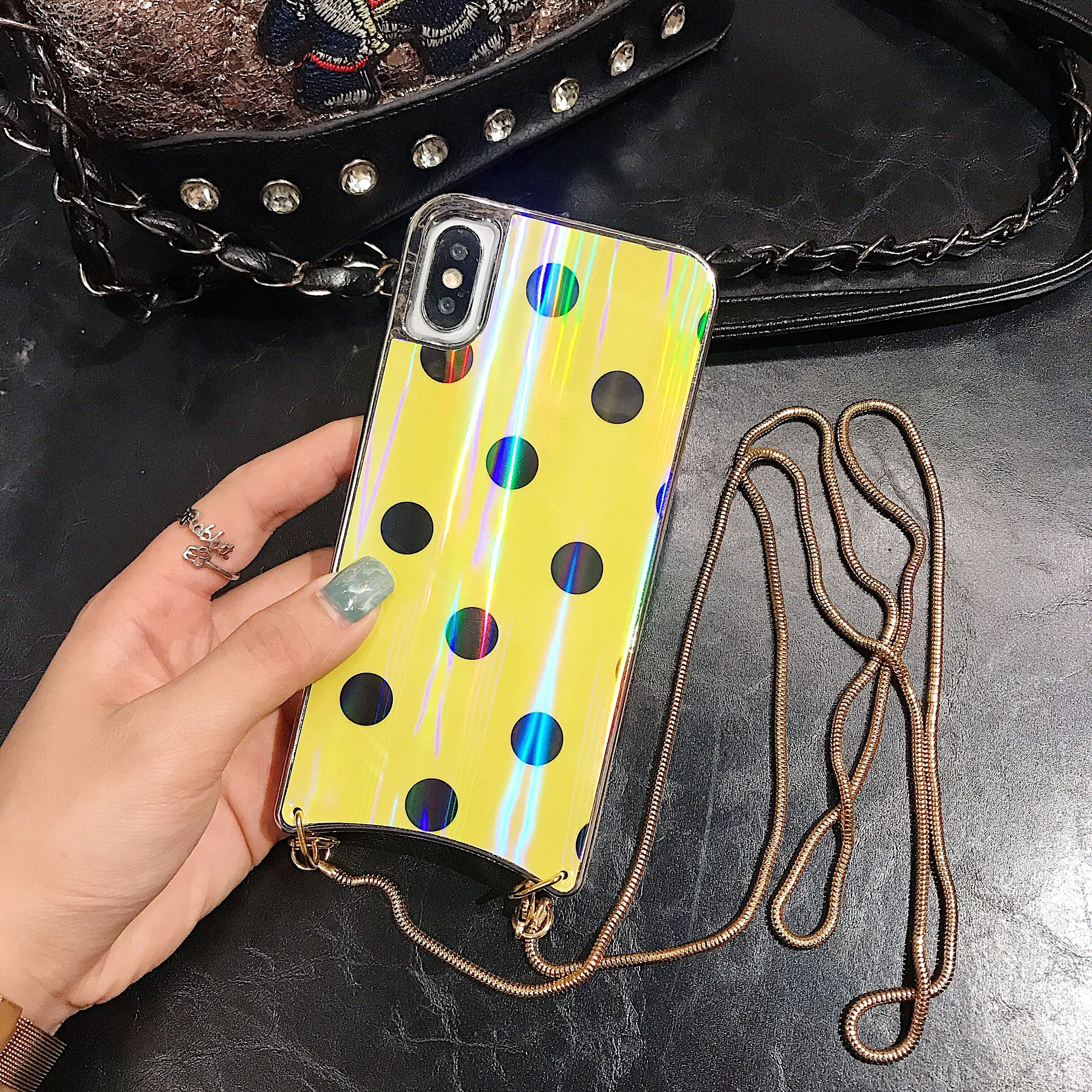Девчачий чехол для iPhone Xr X Xs Max в Корейском стиле с градиентным цветом горошек 7 8 Plus