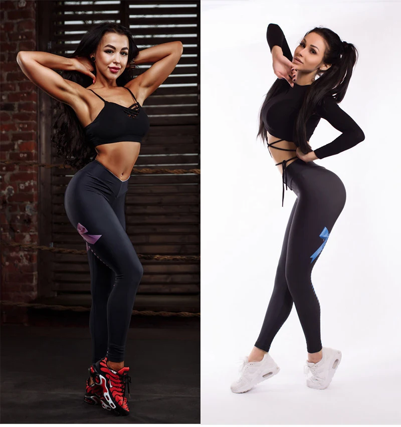 CHRLEISURE, женские сексуальные леггинсы с бантиком, для фитнеса, высокая талия, пуш-ап, леггинсы, спортивная одежда, для тренировок, черные леггинсы, Леггинсы Стретч