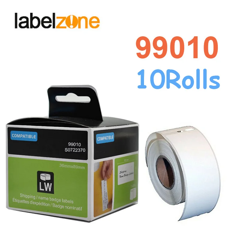 10Rolls 99010 Label 28mm*89mm Thermal Paper Compatible for Dymo LabelWriter 400 450 450Turbo Printer SLP 440 450 130pcs/roll