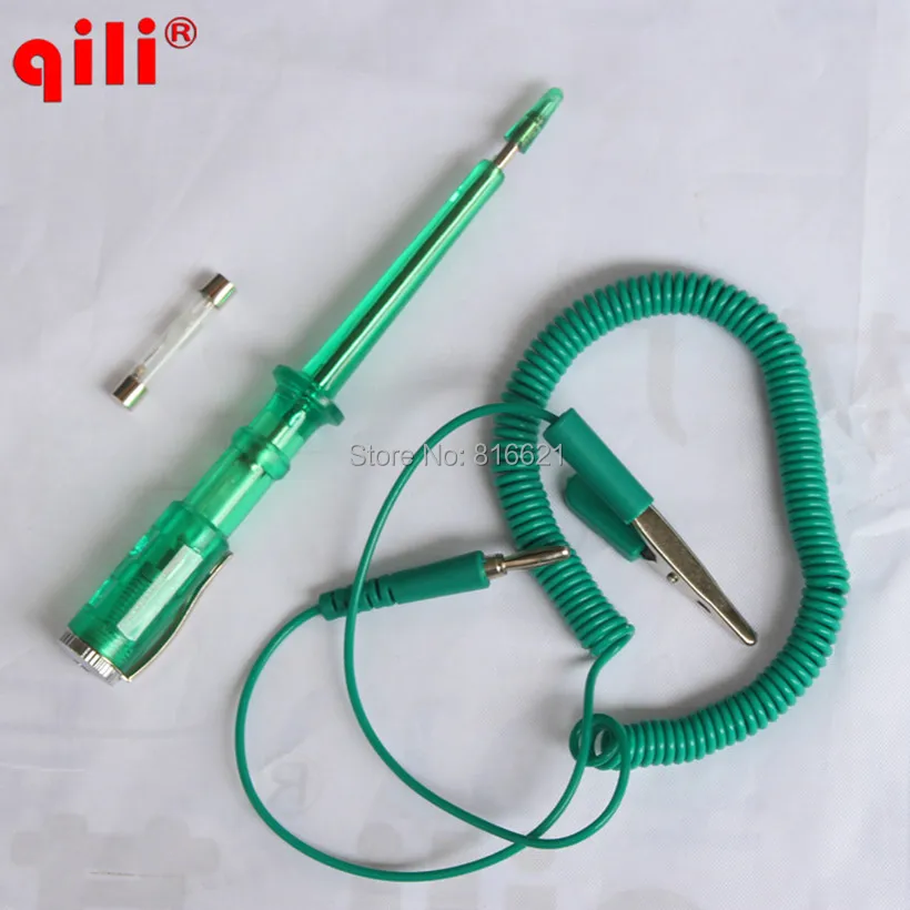 

Qili CM-03A Green Color Electrical Test Tester Pen Spring Wire Professional Tool Voltage Test Pen