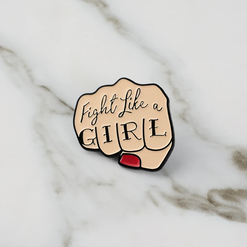 Fight like a girl эмалированная булавка Женская Брошь кулак металлическая брошь классная девушка на булавке значок Feminist power ювелирное изделие подарок для женщин Девушка
