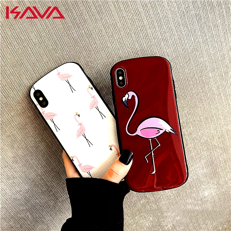 Чехол для телефона 6 S плюс 7 8 X XR XS MAX Мода Фламинго анти падающая дуга щит оболочка