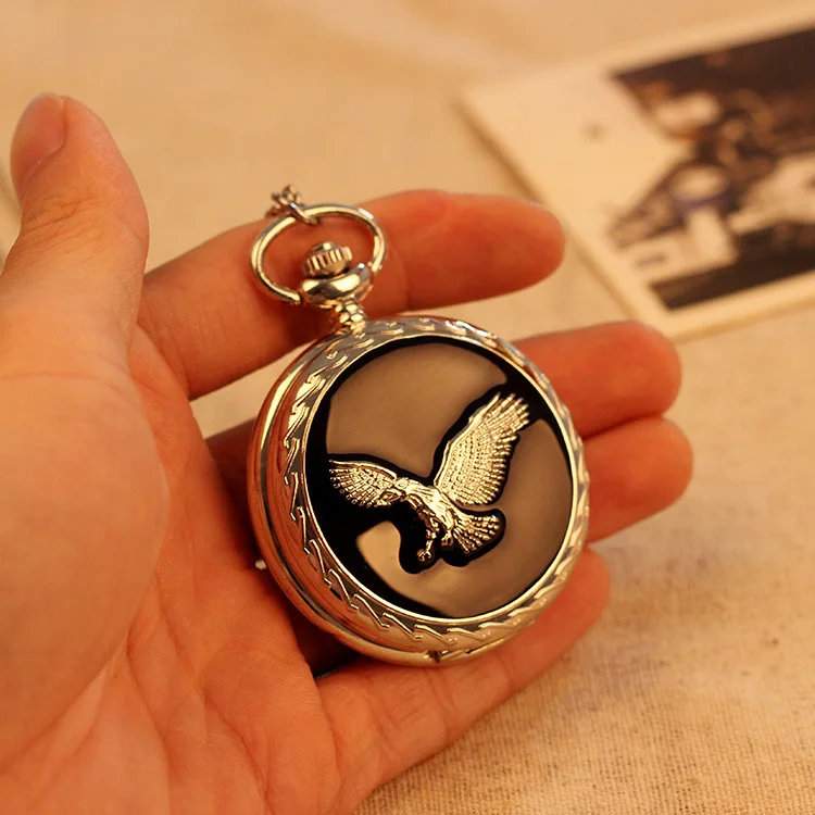 Унисекс 78 см цепь Орел узор черный серебристый корпус Модный повседневный