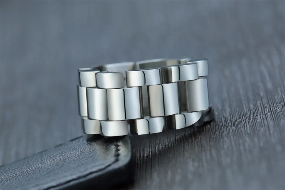 Men's Stainless Steel Chain Ring In Silver Tone 10mm Designer Watchbrand Confirt Fit Man Dropship Jewelry