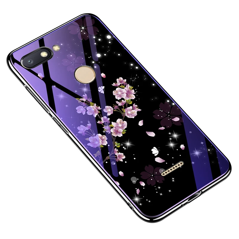 Чехол для Xiaomi Redmi 6 5 45 дюймов с цветком из закаленного стекла чехол полный