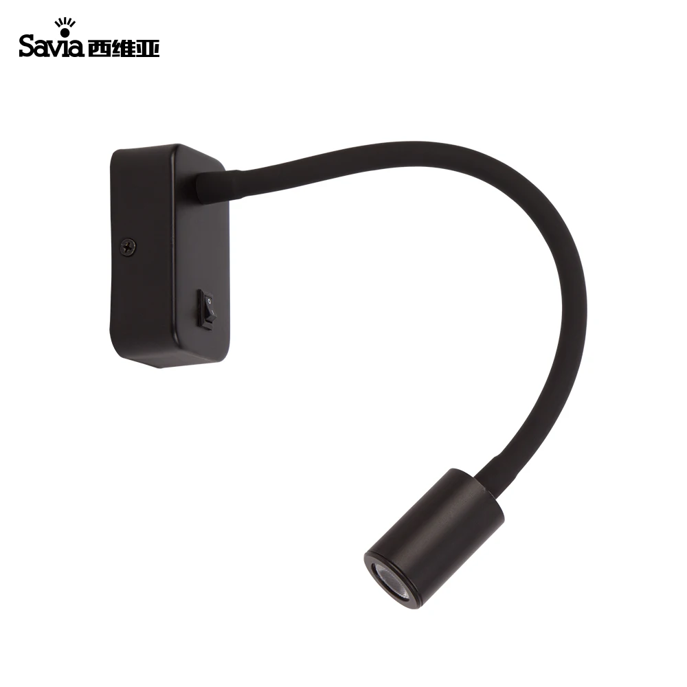 

Savia LED Wall Lamp 3W Aluninum Flexible Arm Spot Light For Bedside Reading Light Study Picture Wall Light