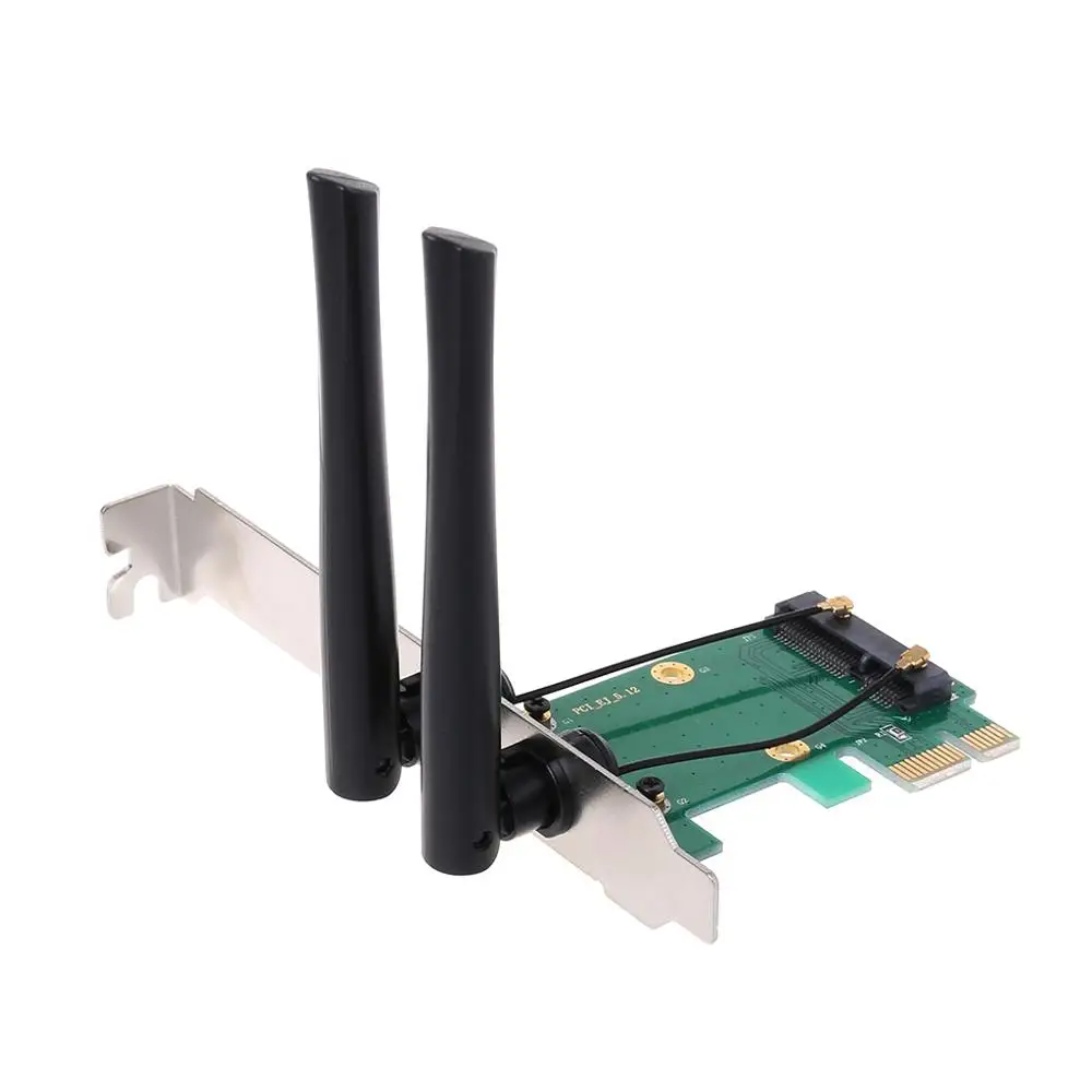 Беспроводная сетевая карта Wi Fi Mini PCI E Express к адаптеру 2 антенны Внешний ПК|Сетевые