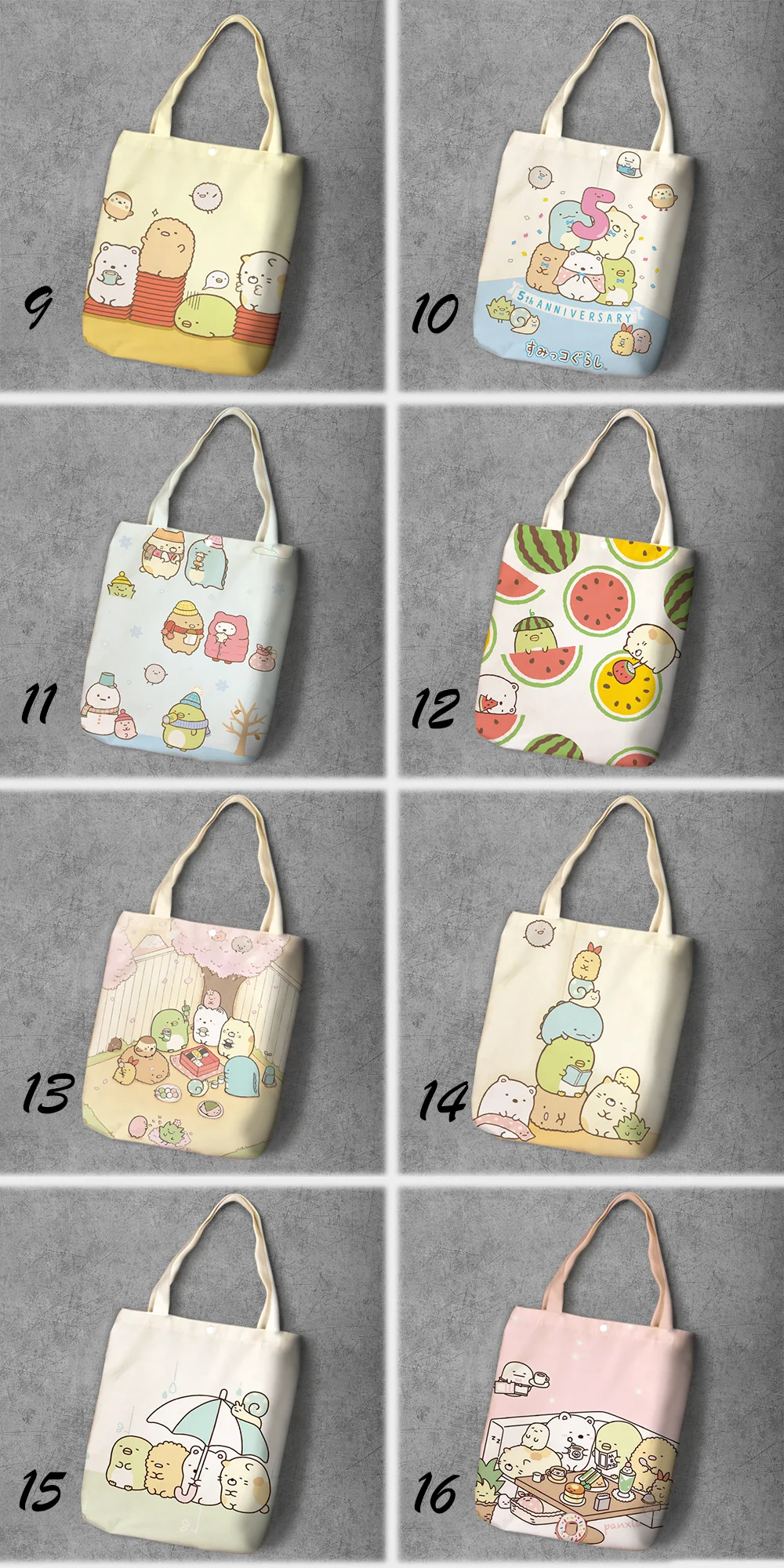 IVYYE Sumikko gurashi, модная, аниме, складная, Холщовая Сумка для покупок, повседневные сумки на плечо, настраиваемая Сумка-тоут, женская, для девочек, Новинка