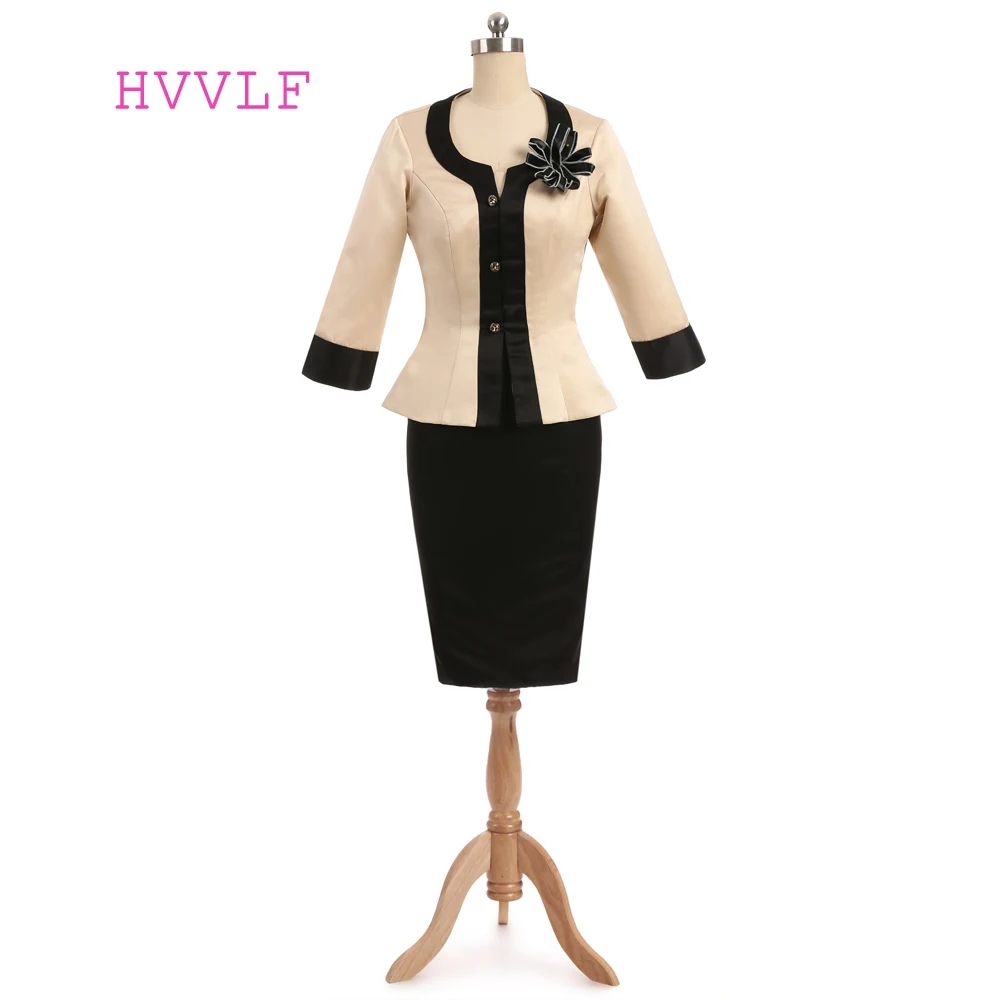 Черные платья для мамы и дочки облегающее платье до колена с кофтой Летние