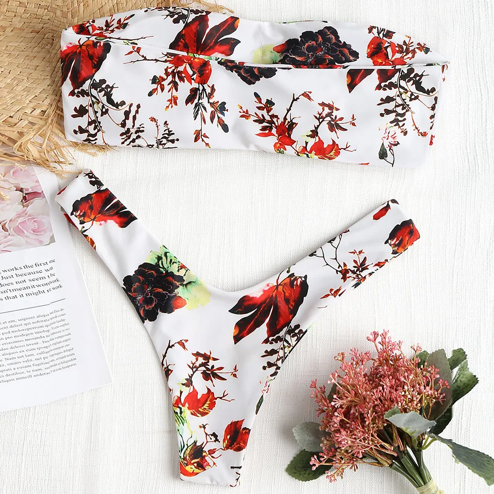 Сексуальный купальник-трикини с глубоким v-образным вырезом и вырезами бандажный