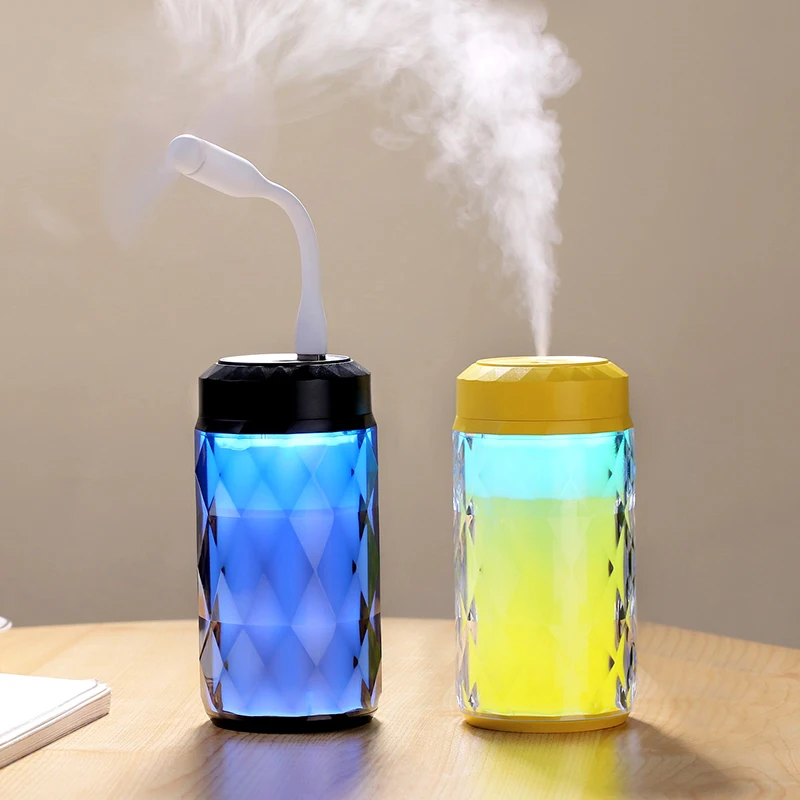 

250ml Cool Air Humidifier Bright Color Drill Night Light Ultrasonic USB Aroma Diffuser Portable Aromatherapy Mist Maker Fogger