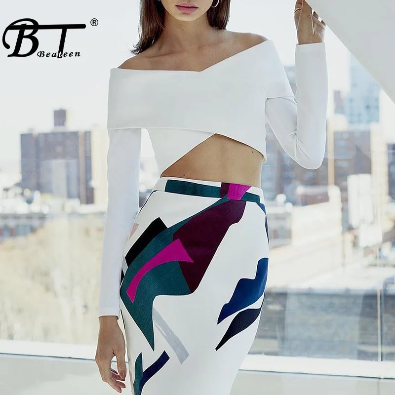 Beateen 2019 новый весенний укороченный топ с открытыми плечами сексуальный