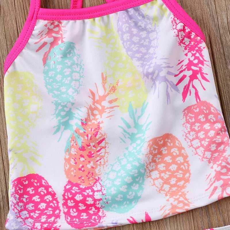 Новый детский купальный костюм с ананасом для маленьких девочек бассейна