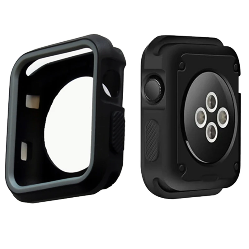 PA2952GY Мягкий силиконовый чехол бампер для Apple Watch iWatch серии 1 и 2 и 3 крышка рамка Полная защита 42 мм 38 мм 40 мм 44 мм - Цвет: PA2952GY
