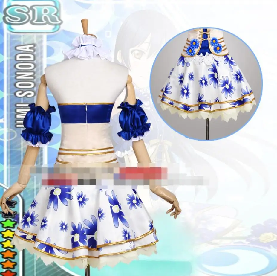 Бесплатная доставка популярный женский костюм для косплея Sonoda Umi из аниме love live