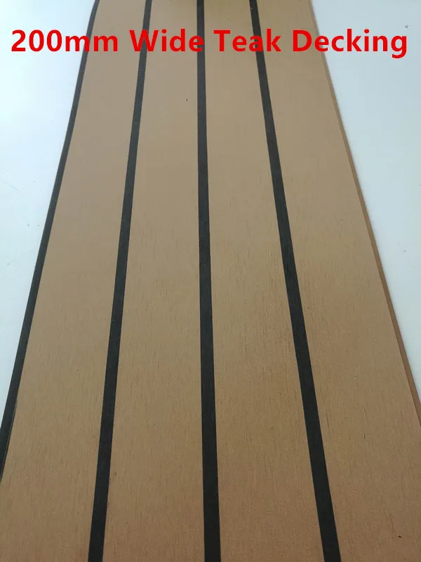 200mm Teak Decking Лодка морская яхта синтетический ПВХ тиковая палуба настил пол системы с черными полосками - Цвет: 200mm Teak Decking
