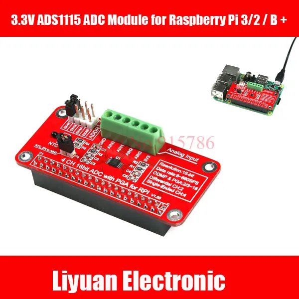 3 В ADS1115 ADC модуль для Raspberry Pi 3/2 / B + I2C RPI аналоговый в цифровой преобразователь|module