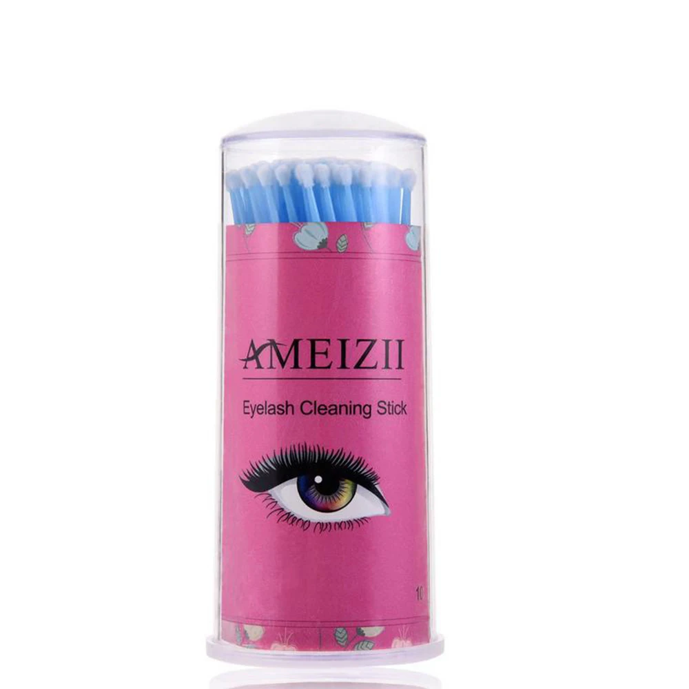 light blue 100 шт Одноразовые реснички удлиняющая тушь аппликатор палочки щетка тампоны для чистки губ палочка для снятия макияжа Инструменты - Цвет: light blue