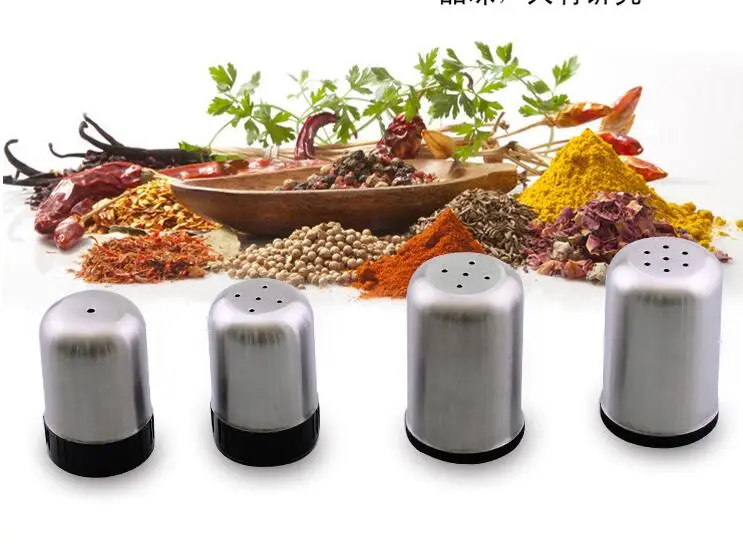 1PC Stainless Steel Magnetic Seasoning Pot Salt Shaker Salt Pepper Spice Cruet Condiment Box Cooking Bottle Kitchen Tool JO 1078