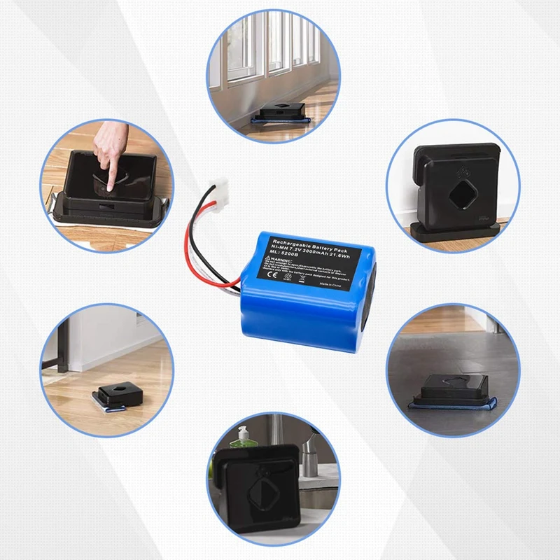 7.2в 3000 мАч Ni MH батарея Замена для Irobot Mint 5200 5200B Braava 380T напольный