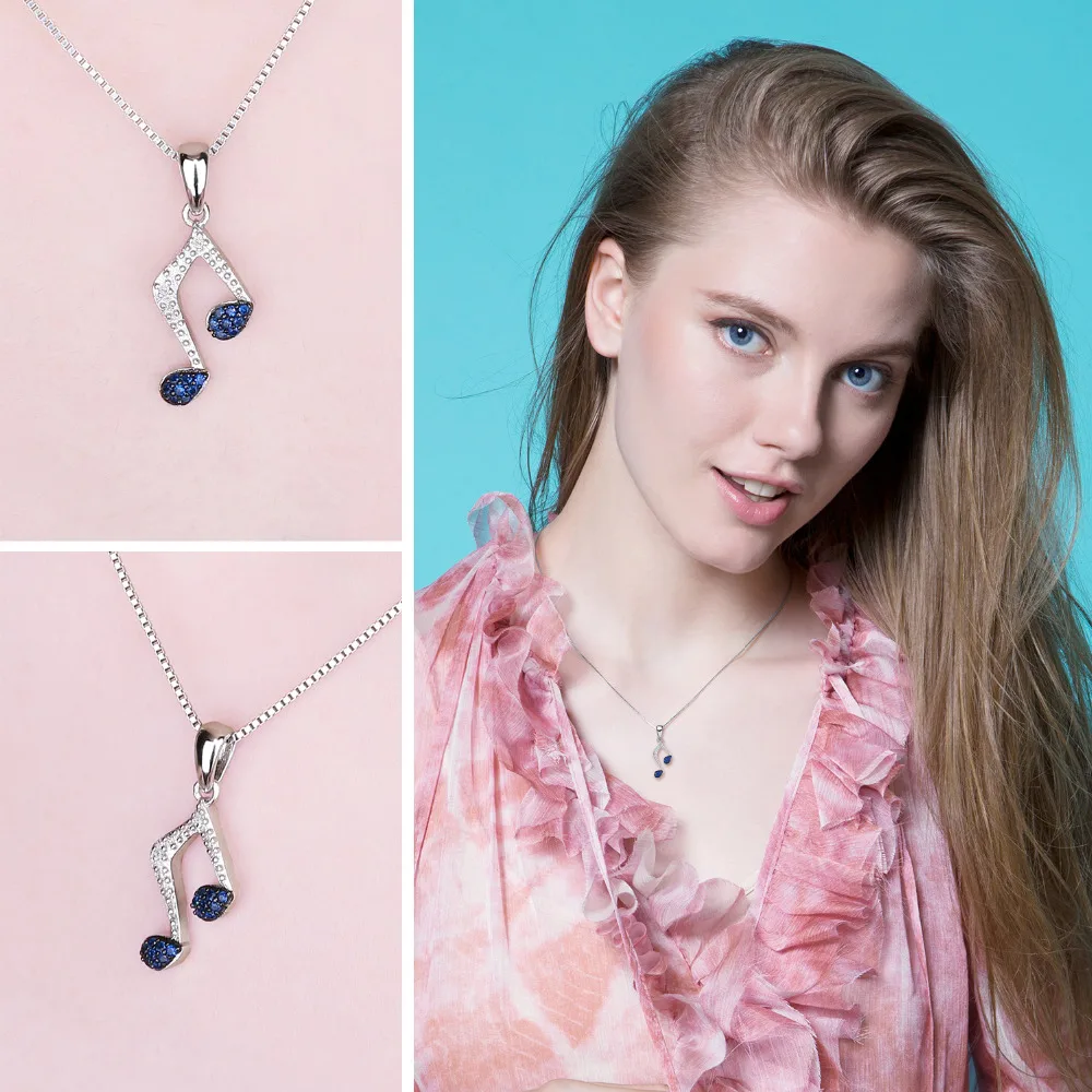 JewelryPalace создан синий шпинели Примечание Шарм кулон и цепочки ожерелья Модные 925