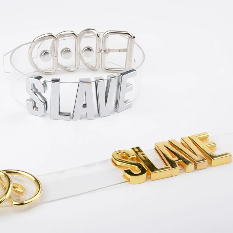 Женский и мужской чокер ручной работы с надписью прозрачный виниловый ожерелье